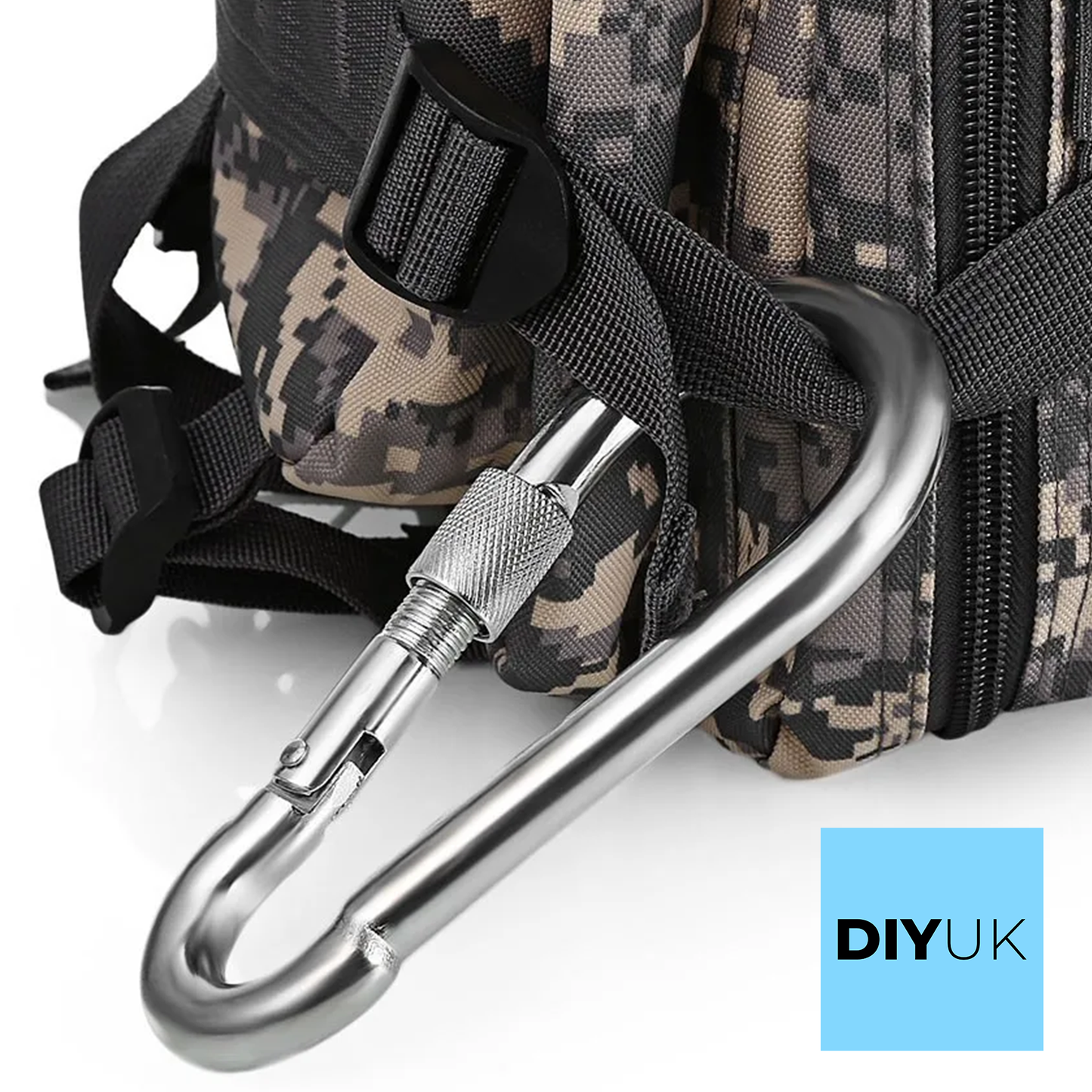DIYUK Steel Snap Hook With Screw Nut Carabiners Safe Lock Carabiner Clip Spring for Outdoor Hiking Camping Fishing Backpack