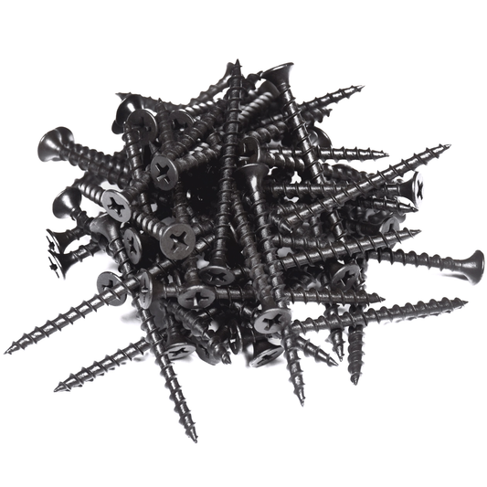 DIYUK Premium Black Wood Screws Phosphate Coated Coarse Thread Self-Tapping Drywall, and Plasterboard Fixings