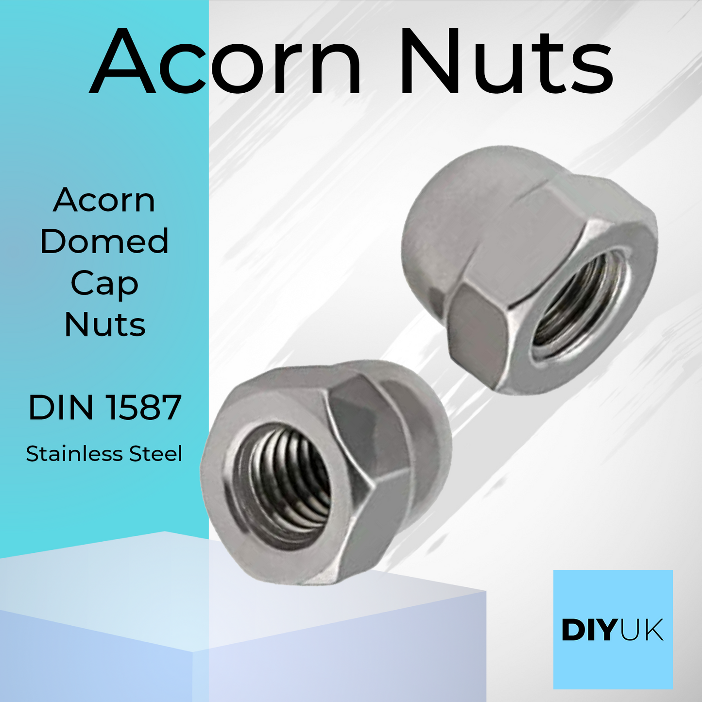 Acorn Nuts Dome Stainless Steel Hex Cap Domed Nuts Rust Resistant Hexagon Nut Caps DIN 1587 A7