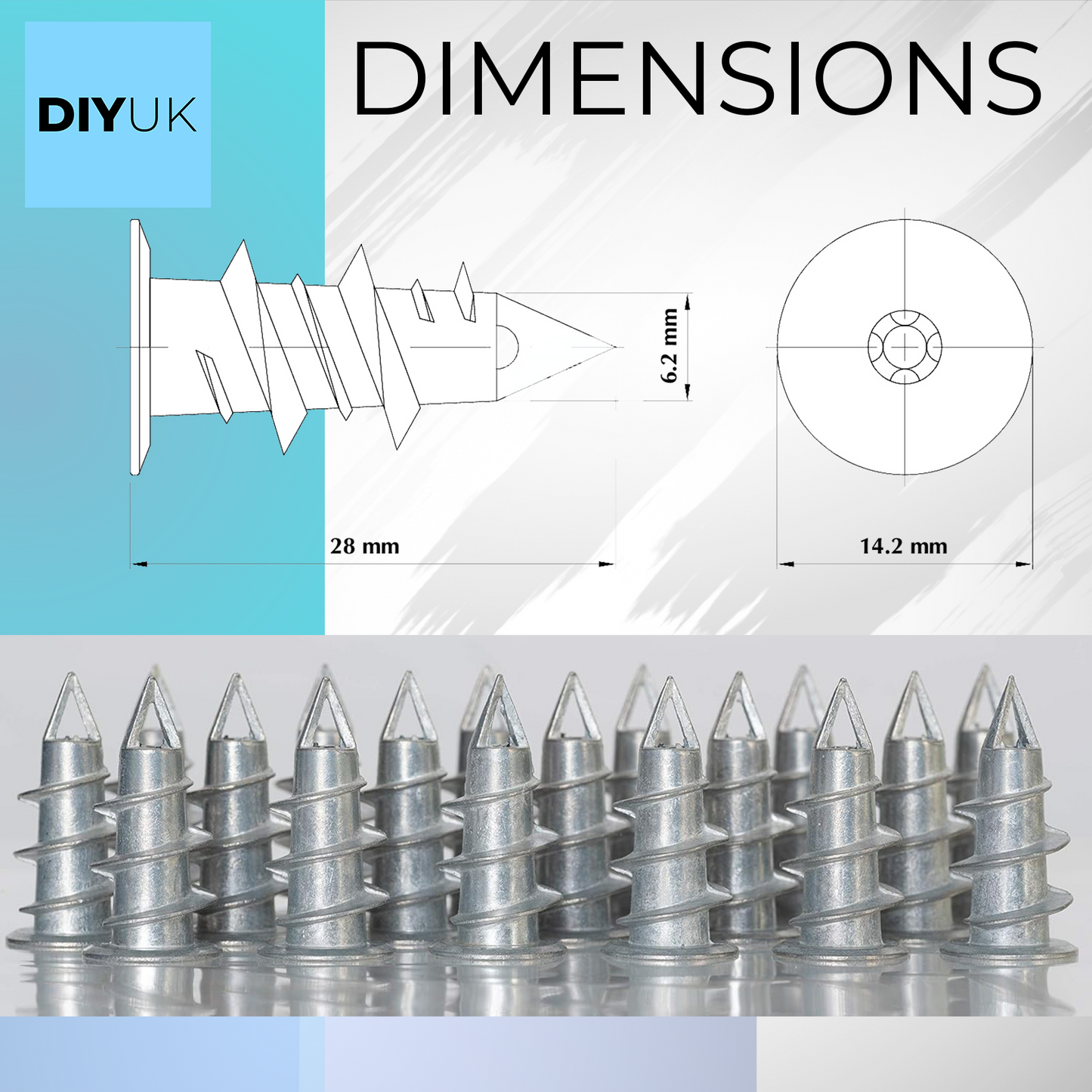 Heavy Duty Metal Self-Drill Rawl Plugs Wall Anchor Fixing for Plasterboard, Drywall, Study Walls