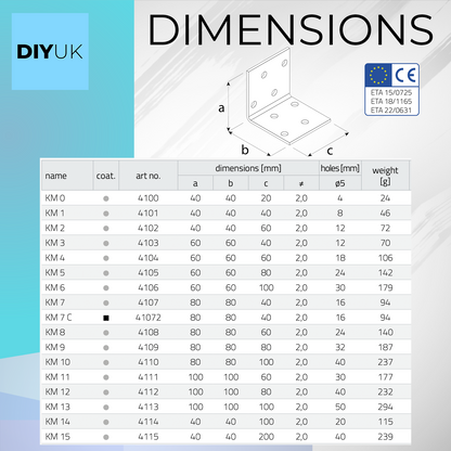 DIYUK Angle Bracket Heavy Duty Galvanised Steel Corner Brackets for Structural Support