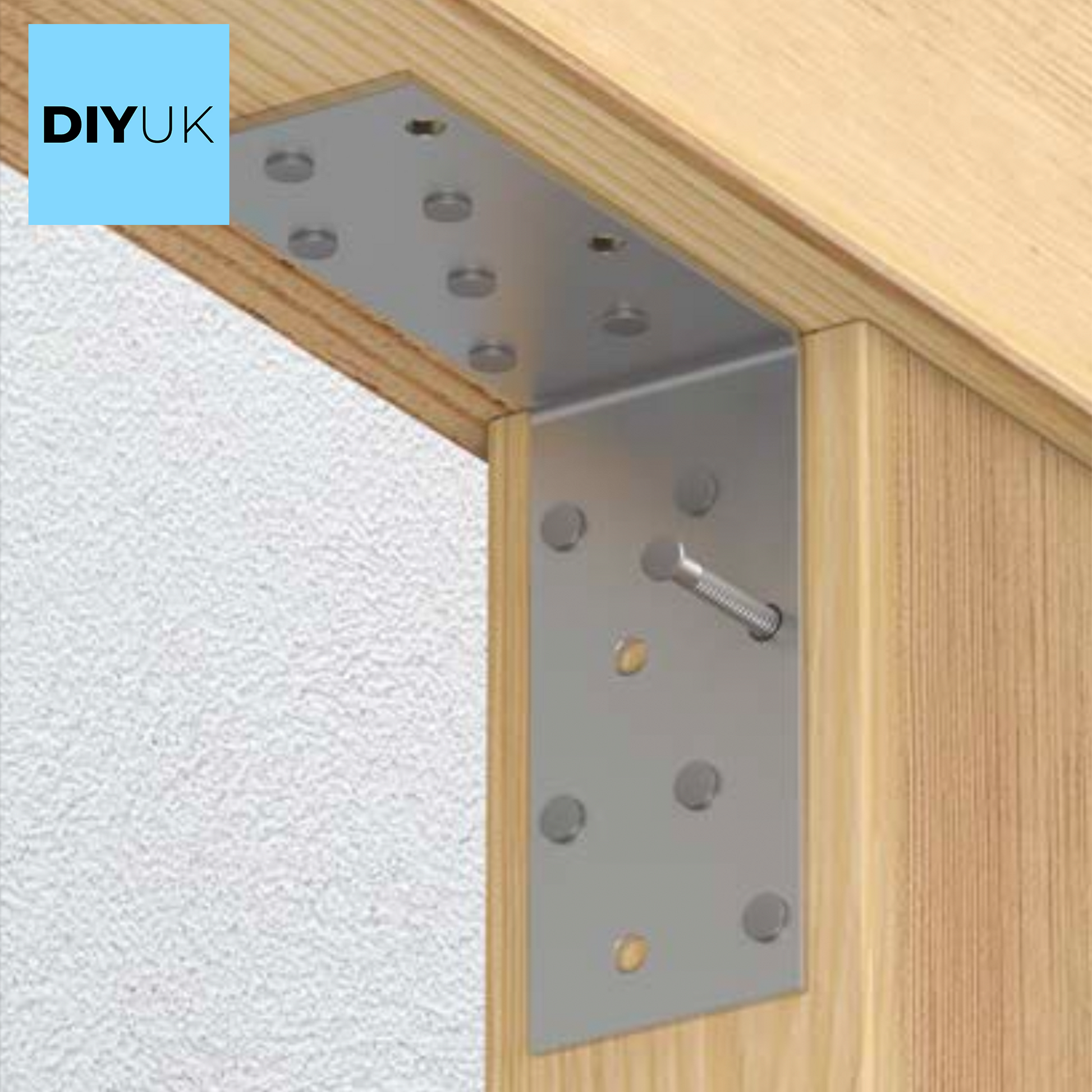 DIYUK Angle Bracket Heavy Duty Galvanised Steel Corner Brackets for Structural Support