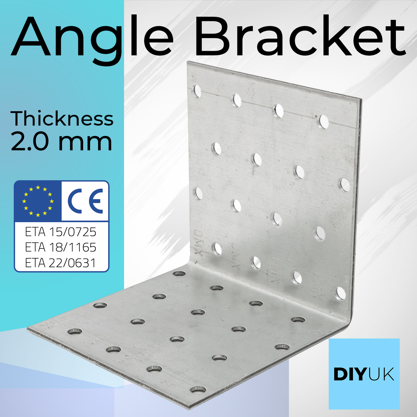 DIYUK Angle Bracket Heavy Duty Galvanised Steel Corner Brackets for Structural Support