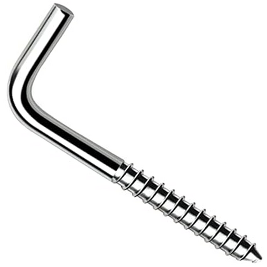 L Hook Screws Heavy Duty Square Cup Hooks for Hanging, Metal Screw in Wall Hangers Outdoor Mounting