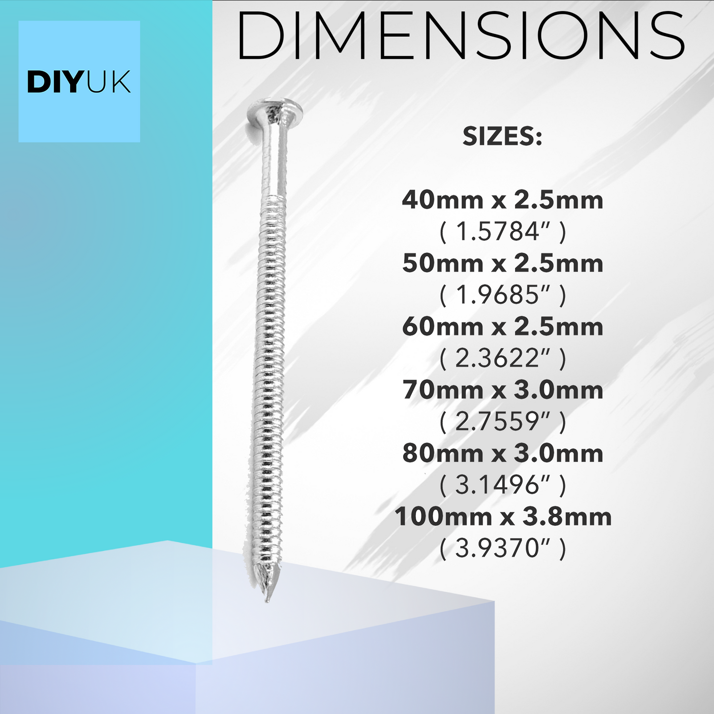 DIYUK Galvanised Annular Ring Shank Nails with Bright Zinc Coating for Secure Wood