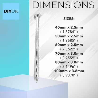 DIYUK Galvanised Annular Ring Shank Nails with Bright Zinc Coating for Secure Wood