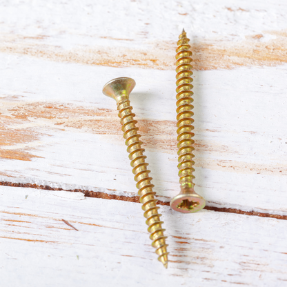 Multi Purpose Wood Screws Yellow Zinc Passivated Woodscrews Outdoor Decking with Pozi Head - Durable and Versatile for All Your Outdoor Projects