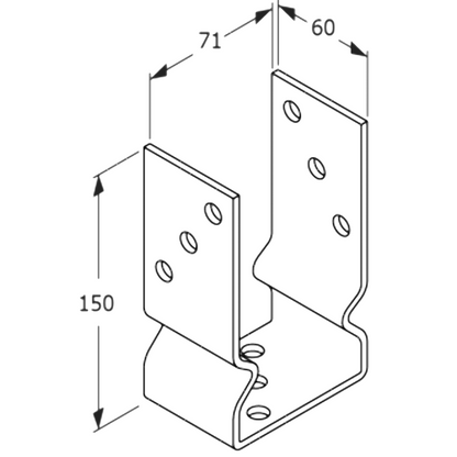 Bolt Down U Shape Galvanised Post Support Heavy Duty 4mm Fence Foot Base Bracket