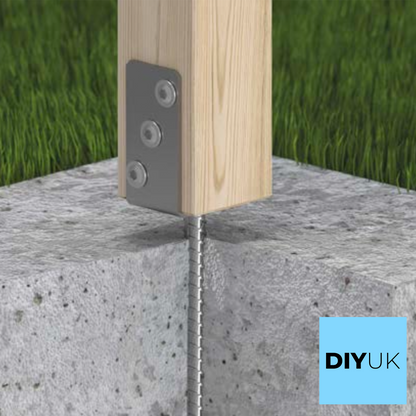 U Shape Post Support Base Bracket Heavy Duty Galvanised Concrete-In Fence & Decking Metal Anchor for Pergola Repair