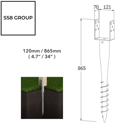 Fence Post Spike Ground Screw Heavy Duty Anchor Support for Fence Repair Post Support