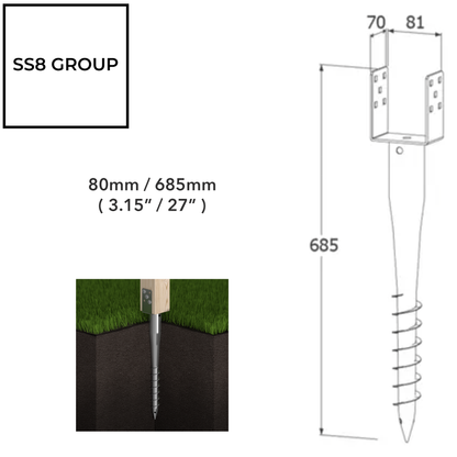 Fence Post Spike Ground Screw Heavy Duty Anchor Support for Fence Repair Post Support