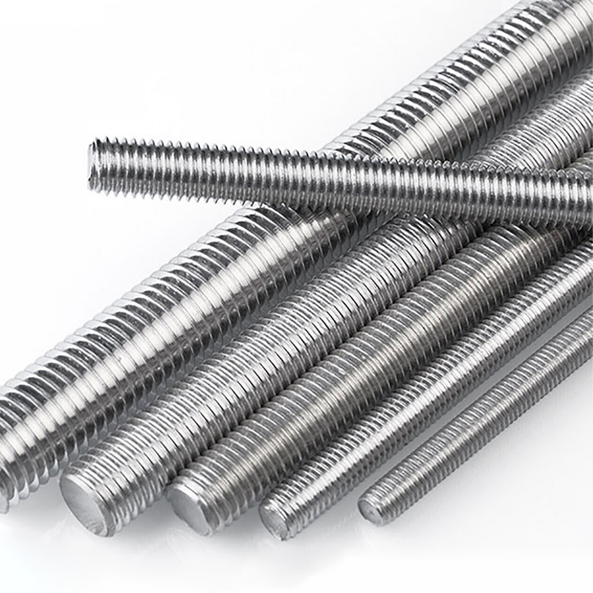 Fully Threaded Stud Bolts A2 304 Stainless Steel Right-Hand Thread Metal Rod for Studding, Durable Bolt Pole