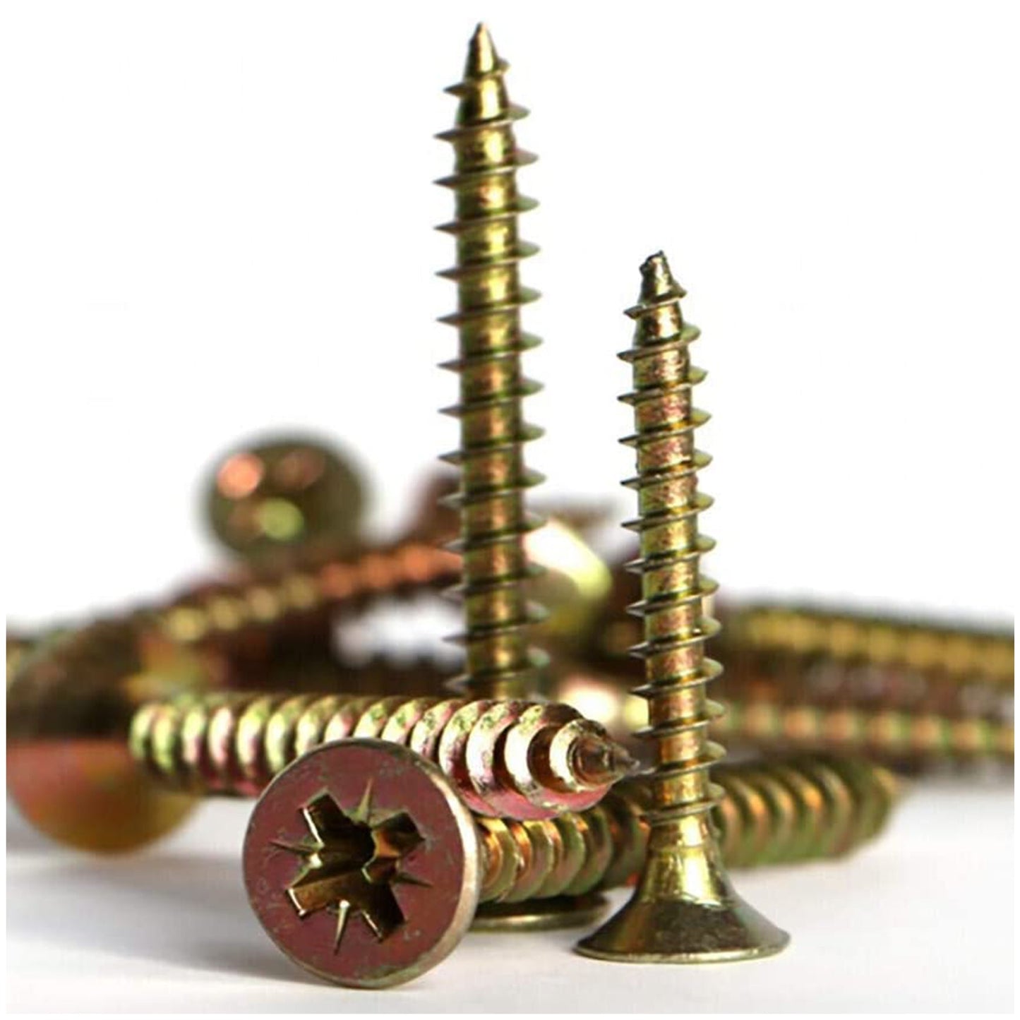 screws, wood, screw, decking, outdoor, pozi, head, woodscrews, multi, purpose, yellow zinc passivated