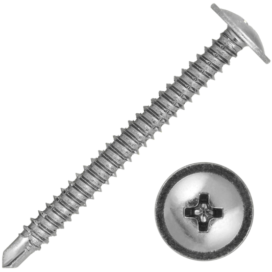 BAYPOLE SELF DRILLING/TAPPING TEK SCREWS WAFER HEAD uPVC BAY WINDOW FIXING SCREW