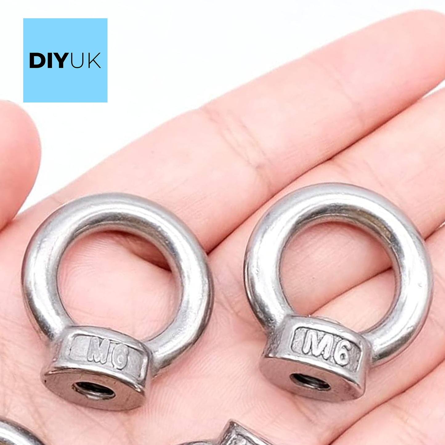 Lifting Eye Nut Heavy Duty Lifting Ring Eye Nuts Female Screw Thread, Ring Shape Eyebolts for Secure Hooking and Lifting DIN 582 DIYUK