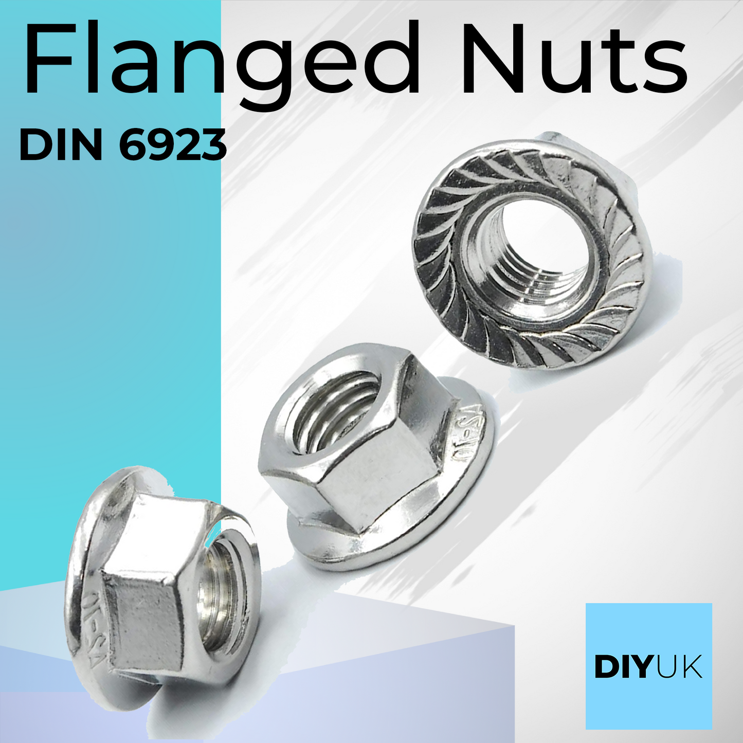 Hex Flanged Nuts with Serrated Flange A2 Stainless Steel DIN 6923 Flanged Nut