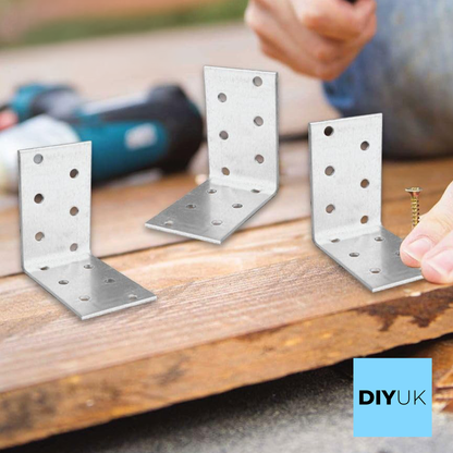 Angle Bracket Heavy Duty Galvanised Steel Corner Brackets for Structural Support DIYUK