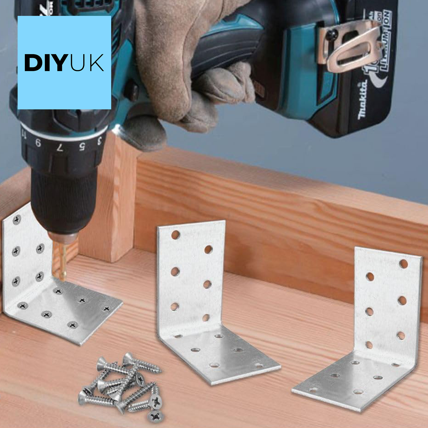 Angle Bracket Heavy Duty Galvanised Steel Corner Brackets for Structural Support DIYUK