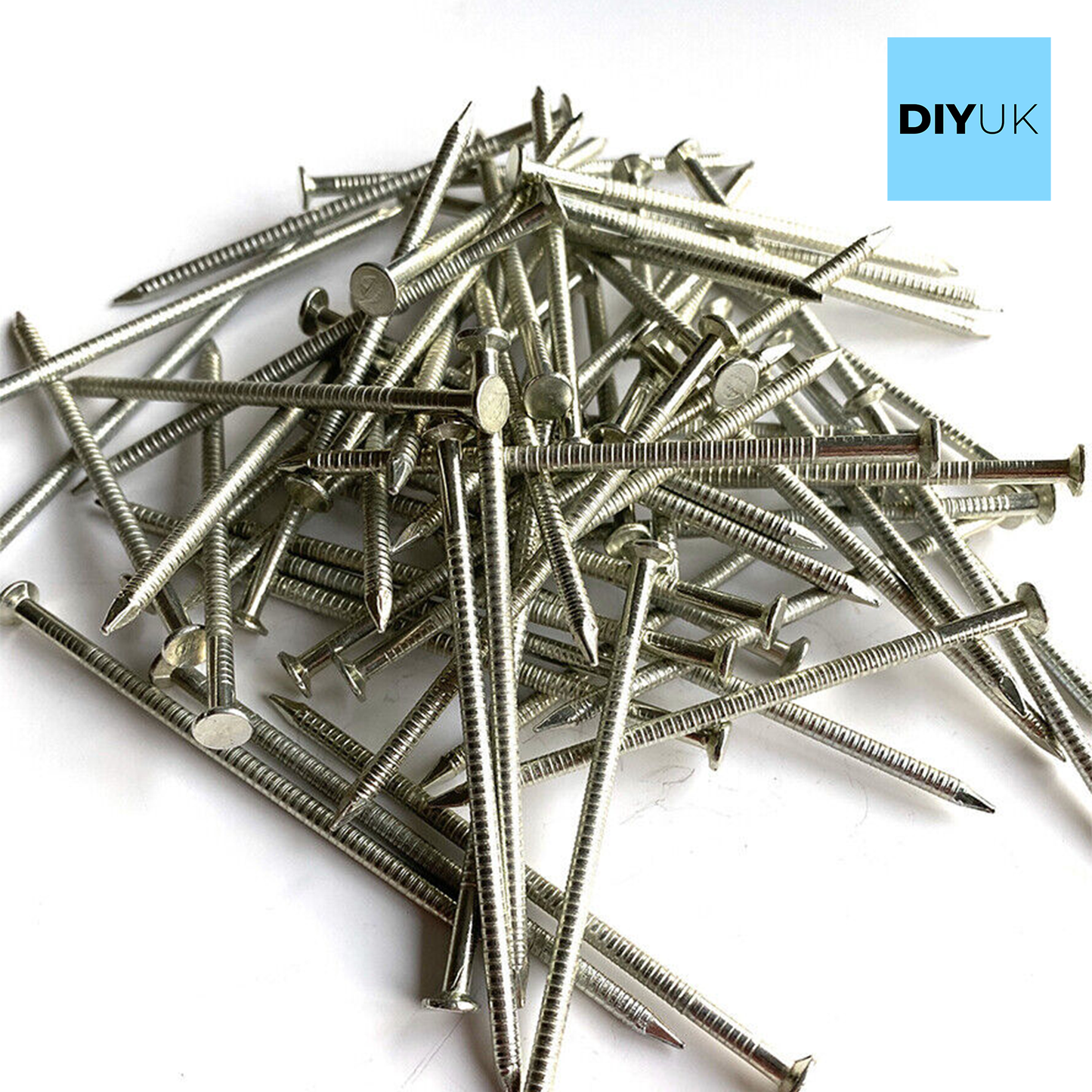 DIYUK Galvanised Annular Ring Shank Nails with Bright Zinc Coating for Secure Wood