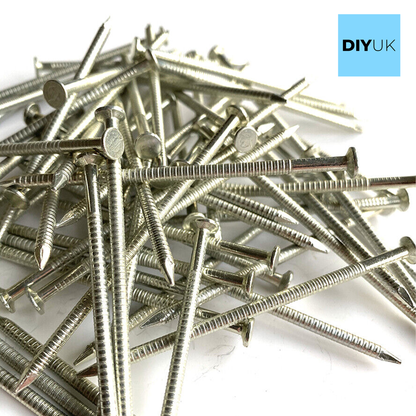 DIYUK Galvanised Annular Ring Shank Nails with Bright Zinc Coating for Secure Wood