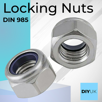 Premium Locking Nuts Nylon insert Lock Nut Steel Nyloc DIN 985