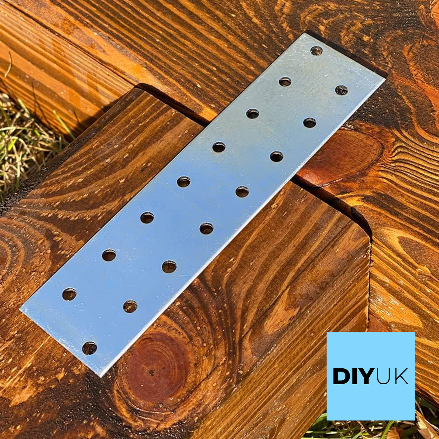 DIYUK Flat Bracket Connecting Joining Plate 2mm Thick Galvanised Heavy Duty Metal Steel Sheet Premium Flat Joining Bracket Plates