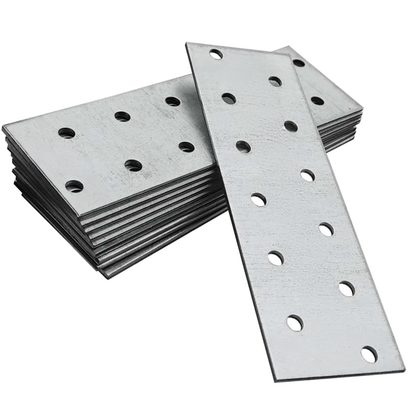 DIYUK Flat Bracket Connecting Joining Plate 2mm Thick Galvanised Heavy Duty Metal Steel Sheet Premium Flat Joining Bracket Plates