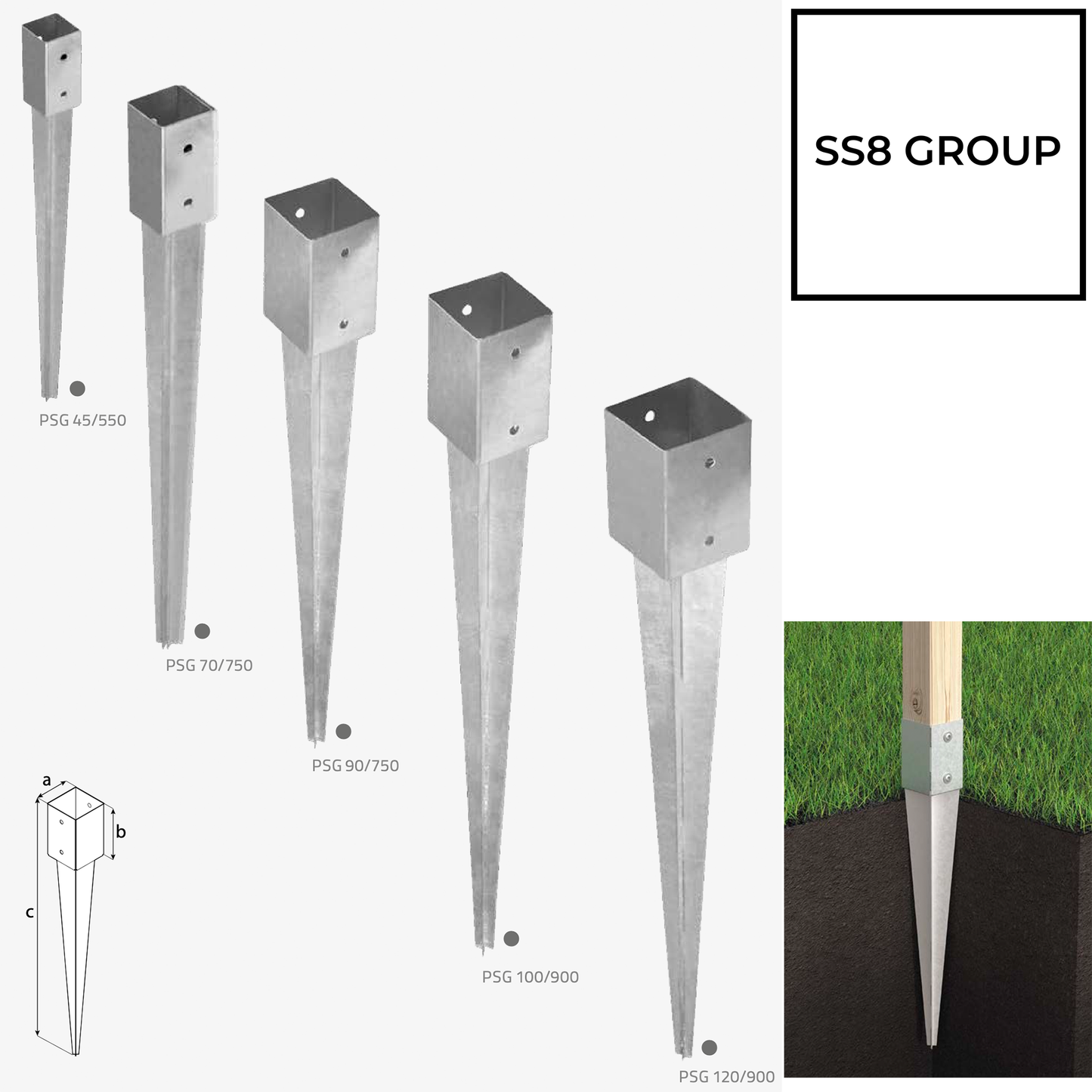 Fence Post Support Spike Holder Metal Drive In Stakes Rust Resistant Bracket