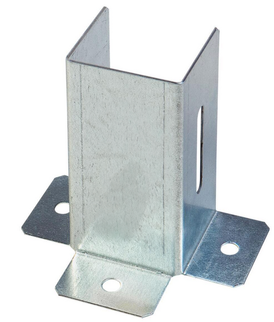 Galvanised Post Support Foot Bracket Open Shoe Heavy Duty for Fence Fixing