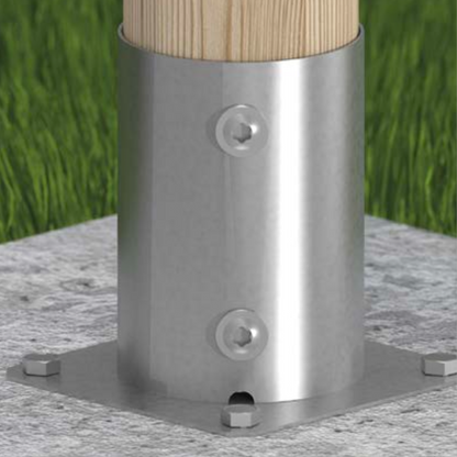 Galvanised Bolt Down Circular Round Post Support Base for Pergola Terrace Gazebo