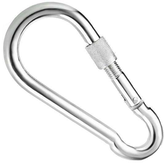 DIYUK Steel Snap Hook With Screw Nut Carabiners Safe Lock Carabiner Clip Spring for Outdoor Hiking Camping Fishing Backpack