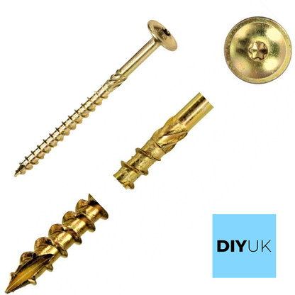 DIYUK Premium Torx Wafer Head Wood Screws Self Tapping for Timber Decking, Sleepers, Railway