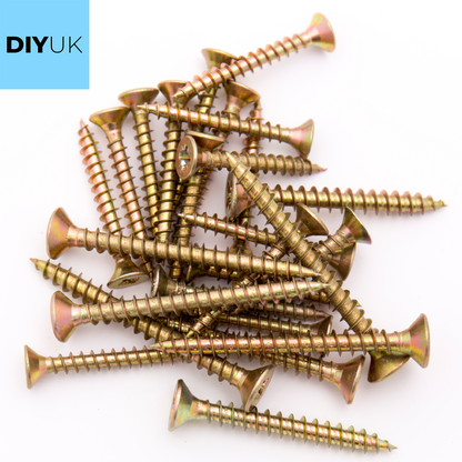 screws, wood, screw, decking, outdoor, pozi, head, woodscrews, multi, purpose, yellow zinc passivated