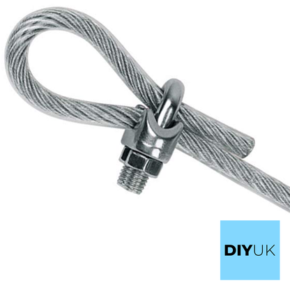 DIYUK Wire Rope Clamp for Wire Rope Cable U Bolt Saddle Clips DIN 741 Galvanised Steel Clip Fastener