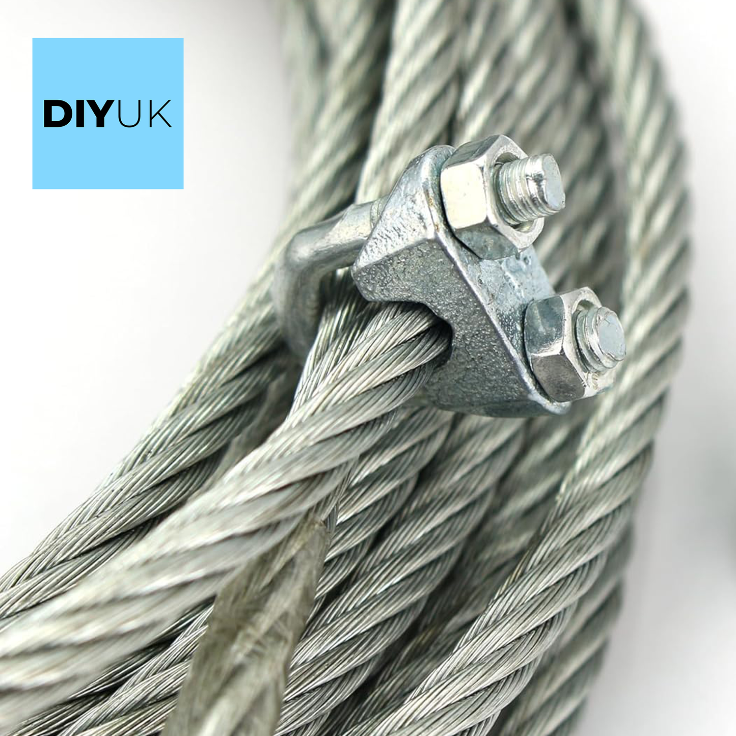 DIYUK Wire Rope Clamp for Wire Rope Cable U Bolt Saddle Clips DIN 741 Galvanised Steel Clip Fastener