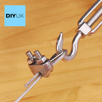 DIYUK Wire Rope Clamp for Wire Rope Cable U Bolt Saddle Clips DIN 741 Galvanised Steel Clip Fastener