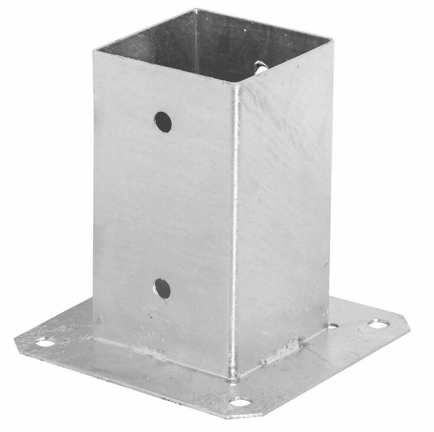 Heavy Duty Galvanised Bolt Down Square Post Fence Foot Base Support Bracket for Sturdy Garden Fencing