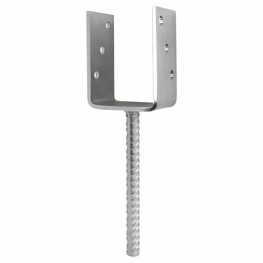 U Shape Post Support Base Bracket Heavy Duty Galvanised Concrete-In Fence & Decking Metal Anchor for Pergola Repair