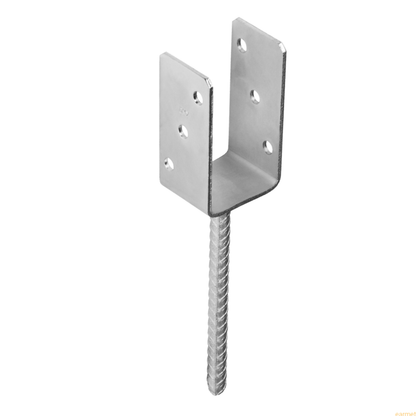 U Shape Post Support Base Bracket Heavy Duty Galvanised Concrete-In Fence & Decking Metal Anchor for Pergola Repair