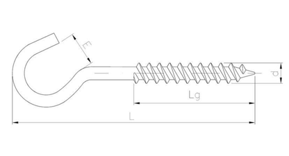 Screw In Ceiling Cup Hooks Heavy Duty Plain Metric Wood Thread Zinc Plated Steel