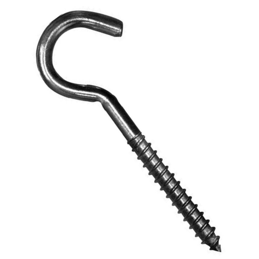 Screw In Ceiling Cup Hooks Heavy Duty Plain Metric Wood Thread Zinc Plated Steel