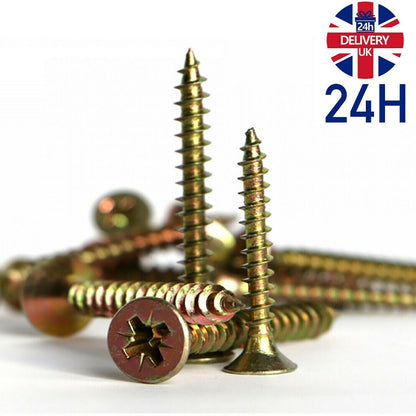 Wood Screws High Quality Professional POZI COUNTERSUNK Steel Yellow ZINC PASSIVA