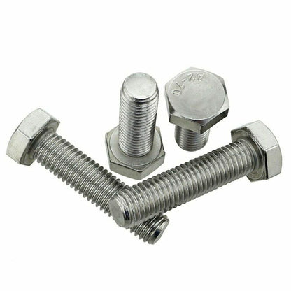 M3 M4 M5 M6 Hexagon Head Bolts DIN 933 Fully Threaded Stainless Steel A2 Metric